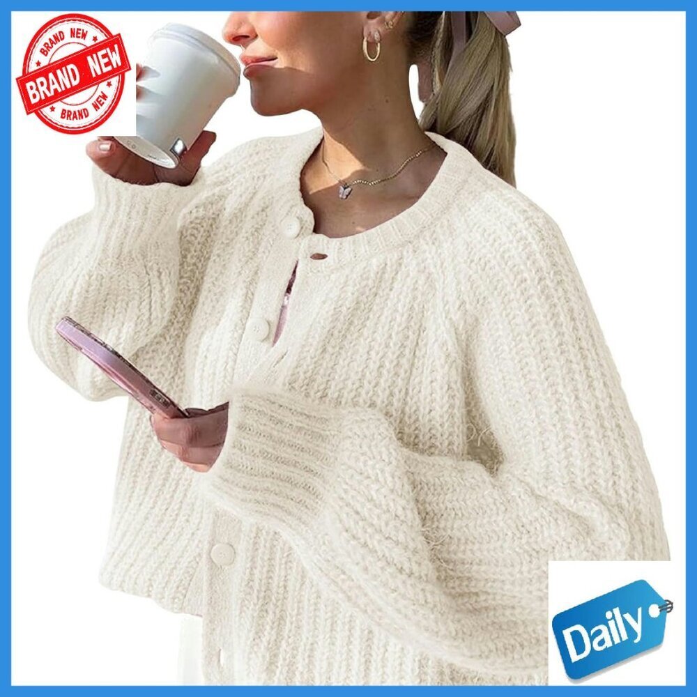 Chunky Knit Cardigan Button Down Long Sleeve Fall Sweater Coat